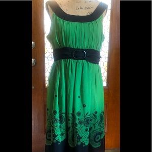 Green and Black Dress